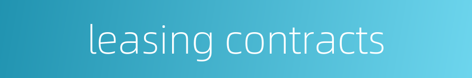 leasing contracts的同义词