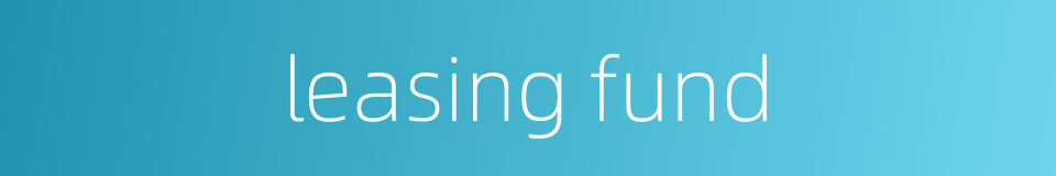 leasing fund的同义词