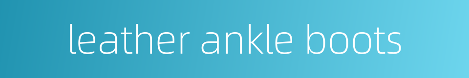leather ankle boots的同义词