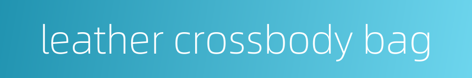 leather crossbody bag的同义词