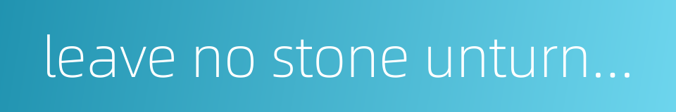 leave no stone unturned to get a job through personal pulls的同义词