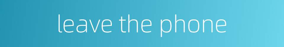 leave the phone的同义词