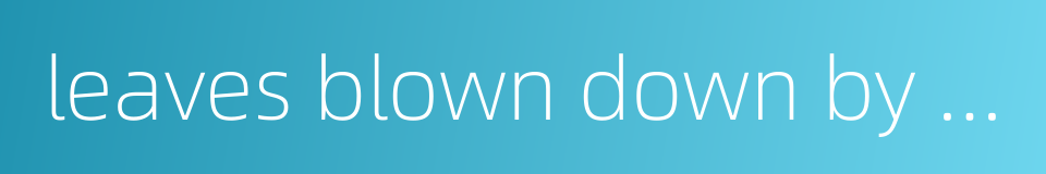 leaves blown down by the wind的同义词