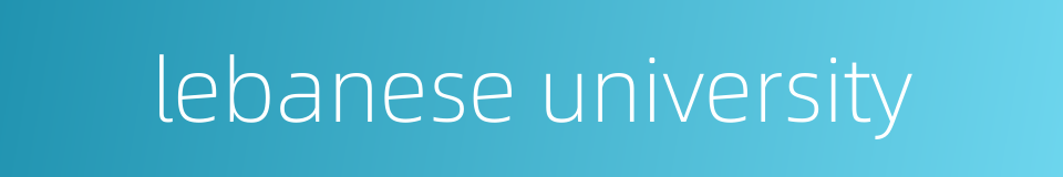 lebanese university的同义词