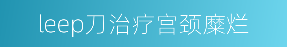 leep刀治疗宫颈糜烂的同义词