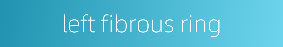 left fibrous ring的同义词