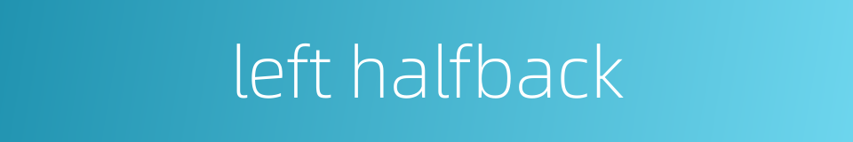 left halfback的同义词