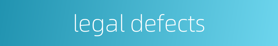 legal defects的同义词