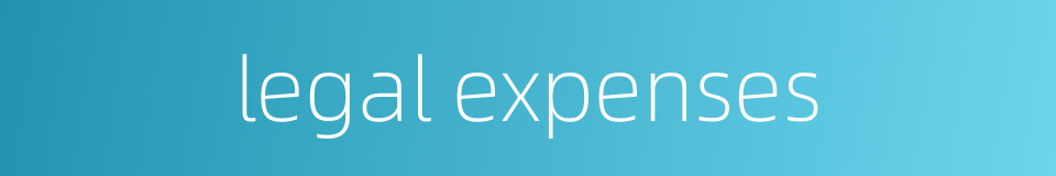 legal expenses的同义词