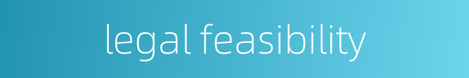 legal feasibility的同义词