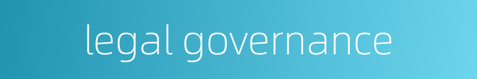 legal governance的同义词