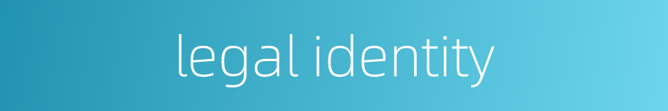 legal identity的同义词