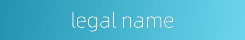 legal name的同义词