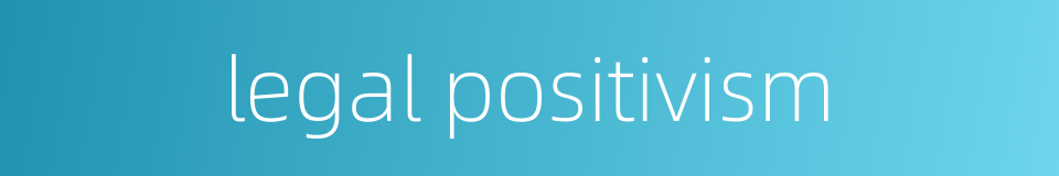 legal positivism的同义词