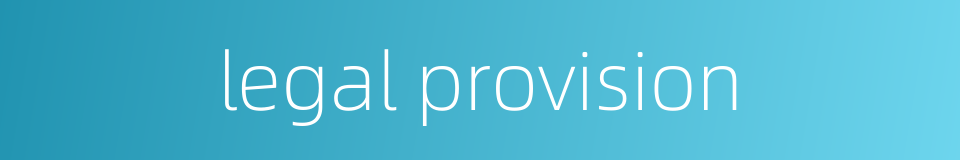 legal provision的同义词