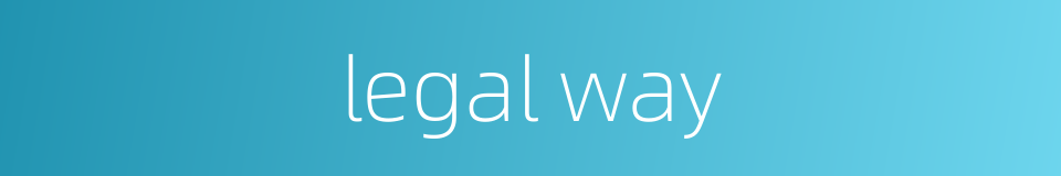 legal way的同义词