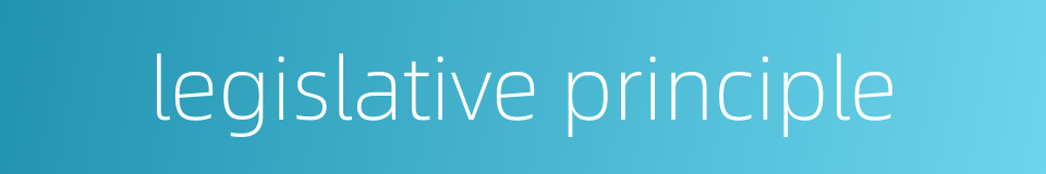 legislative principle的同义词