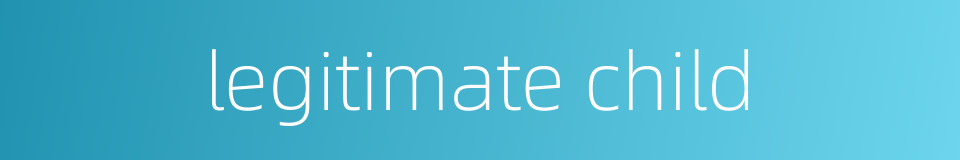 legitimate child的同义词