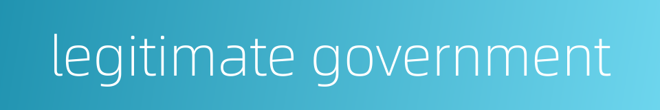 legitimate government的同义词