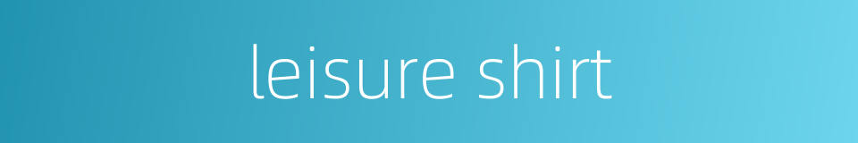 leisure shirt的同义词