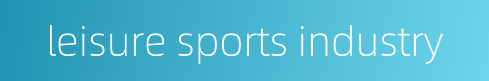 leisure sports industry的同义词