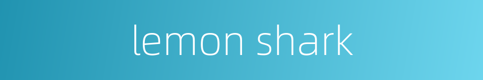 lemon shark的同义词