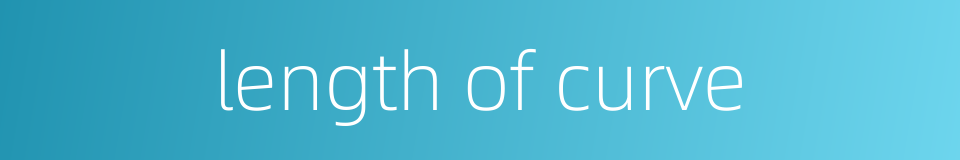 length of curve的同义词