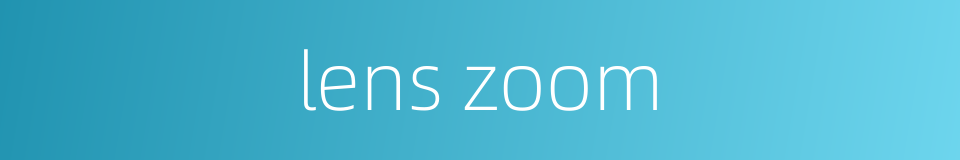lens zoom的同义词
