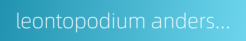 leontopodium andersonii的同义词