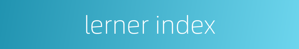 lerner index的同义词