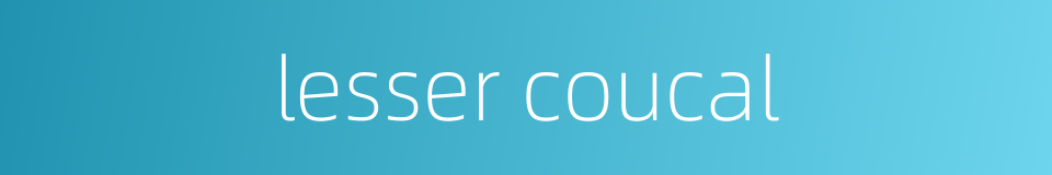 lesser coucal的同义词