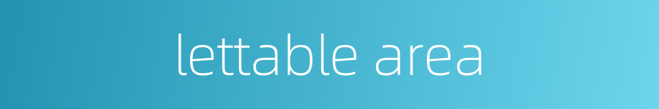 lettable area的同义词