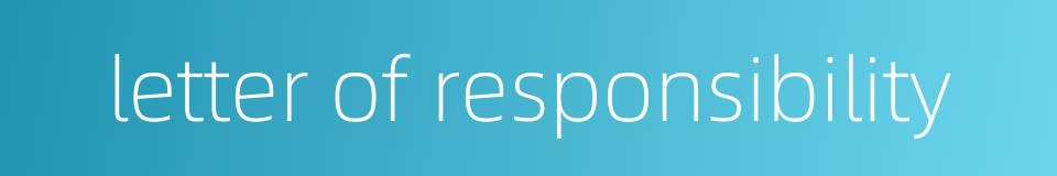 letter of responsibility的同义词