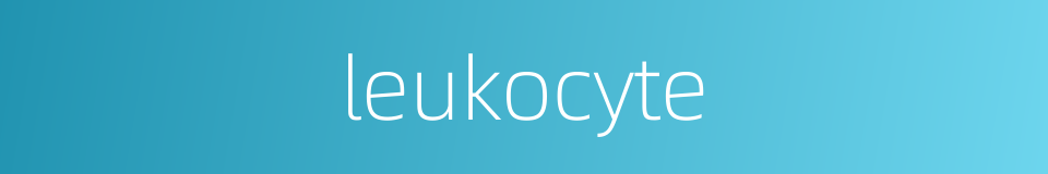 leukocyte的同义词