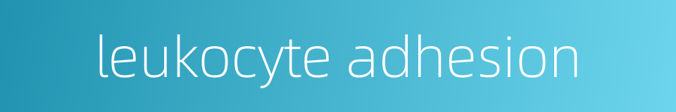 leukocyte adhesion的同义词
