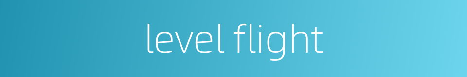 level flight的同义词