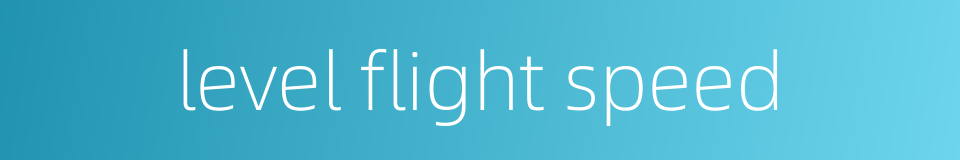 level flight speed的同义词