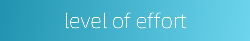 level of effort的同义词