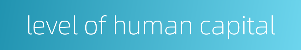 level of human capital的同义词