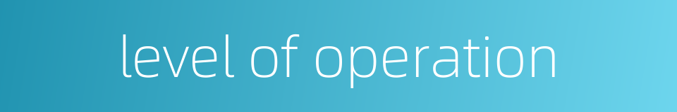 level of operation的同义词