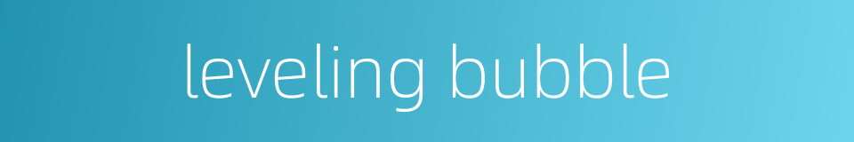 leveling bubble的同义词