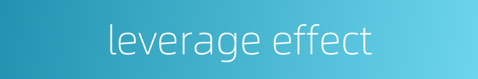 leverage effect的同义词