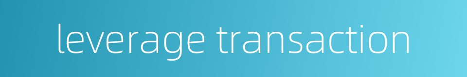 leverage transaction的同义词