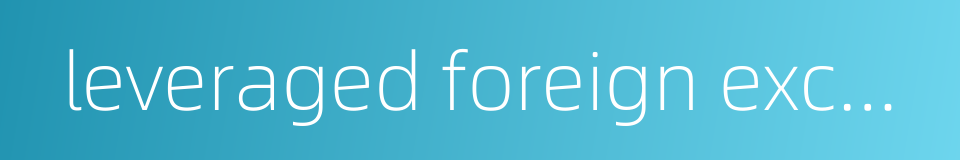 leveraged foreign exchange trading的同义词