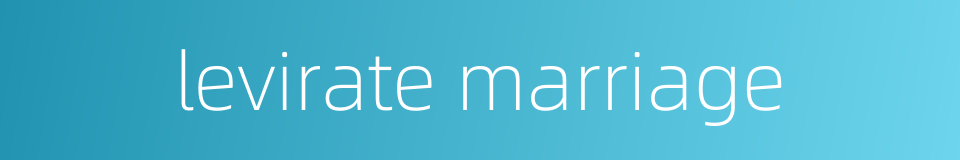levirate marriage的同义词