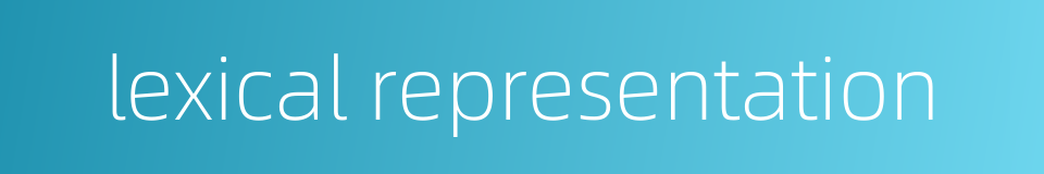 lexical representation的同义词