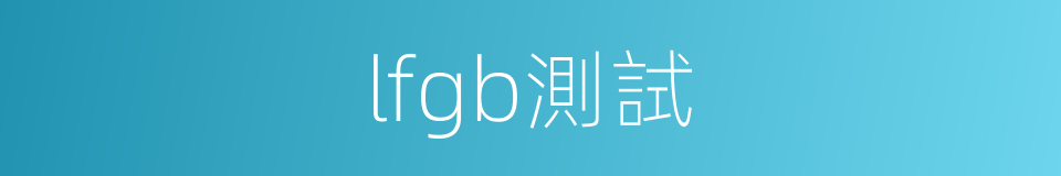 lfgb測試的同義詞