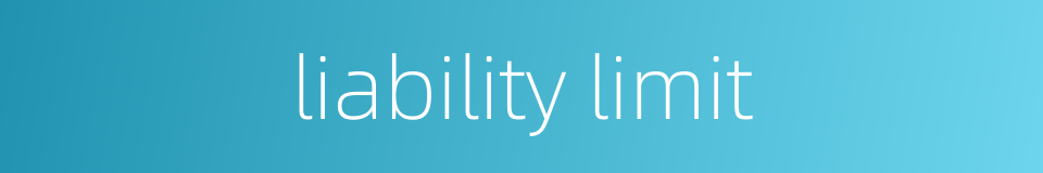 liability limit的同义词