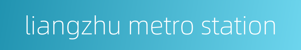 liangzhu metro station的同义词