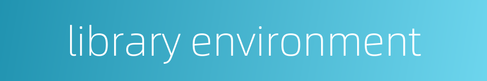 library environment的同义词